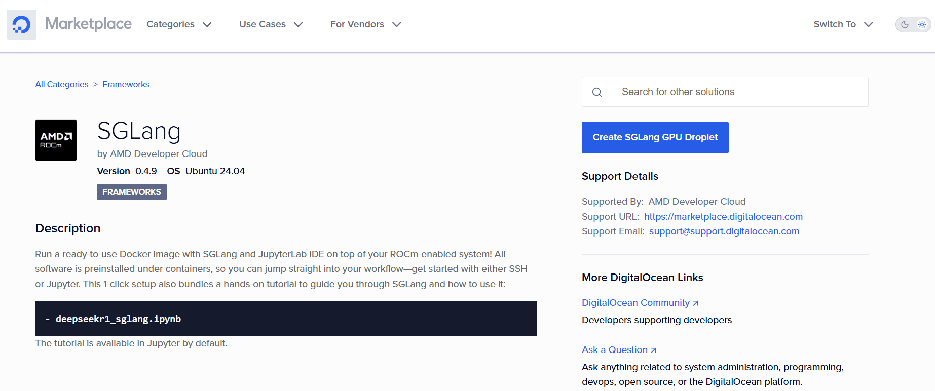 SGLang on DigitalOcean