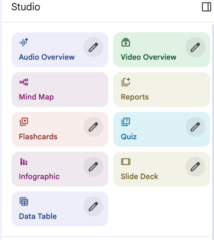 what is notebooklm - studio features
