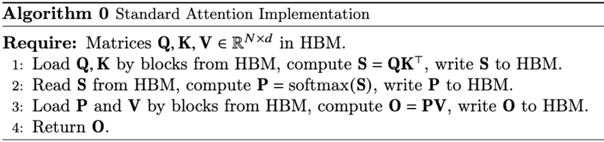 Standard Attention Algorithm