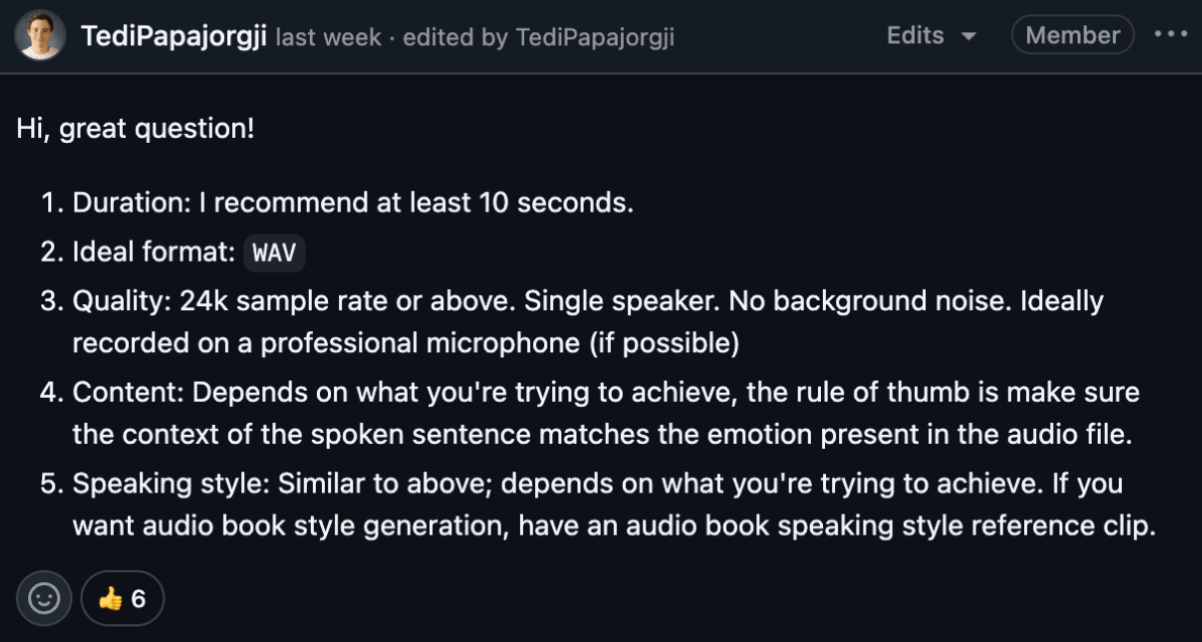 audio for cloning