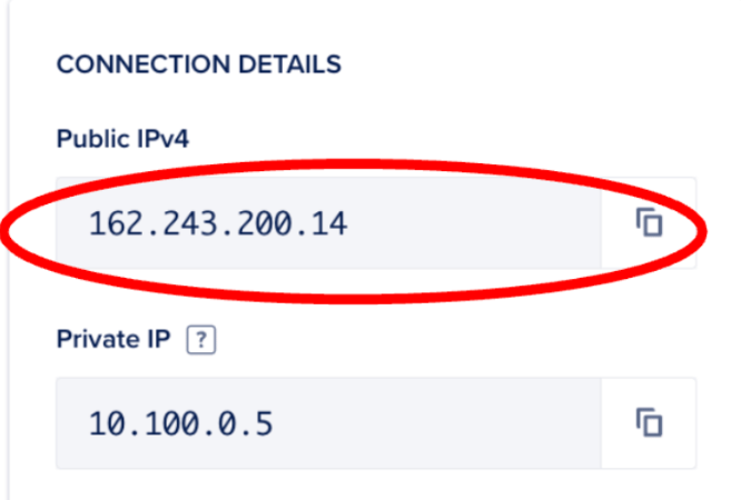 connection details