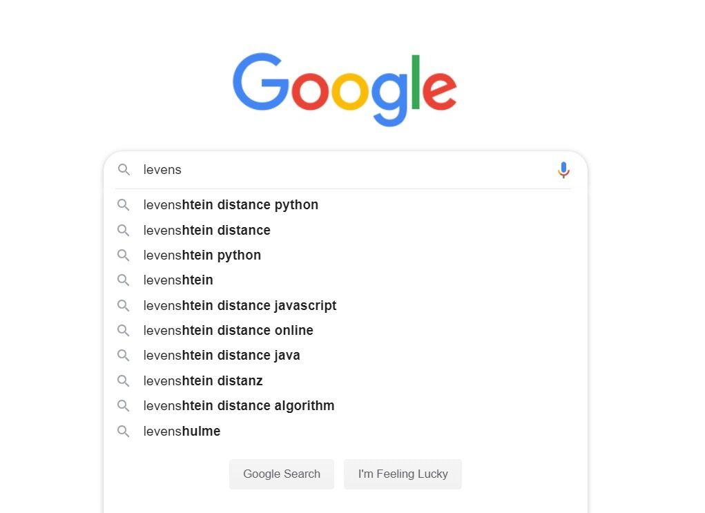Implementing The Levenshtein Distance for Word Autocompletion and Autocorrection