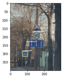 road sign in woods