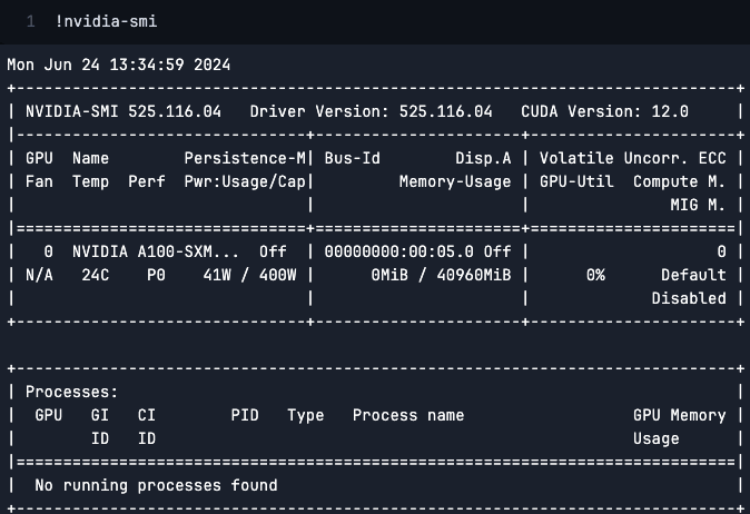 NVIDIA A100 Configuration