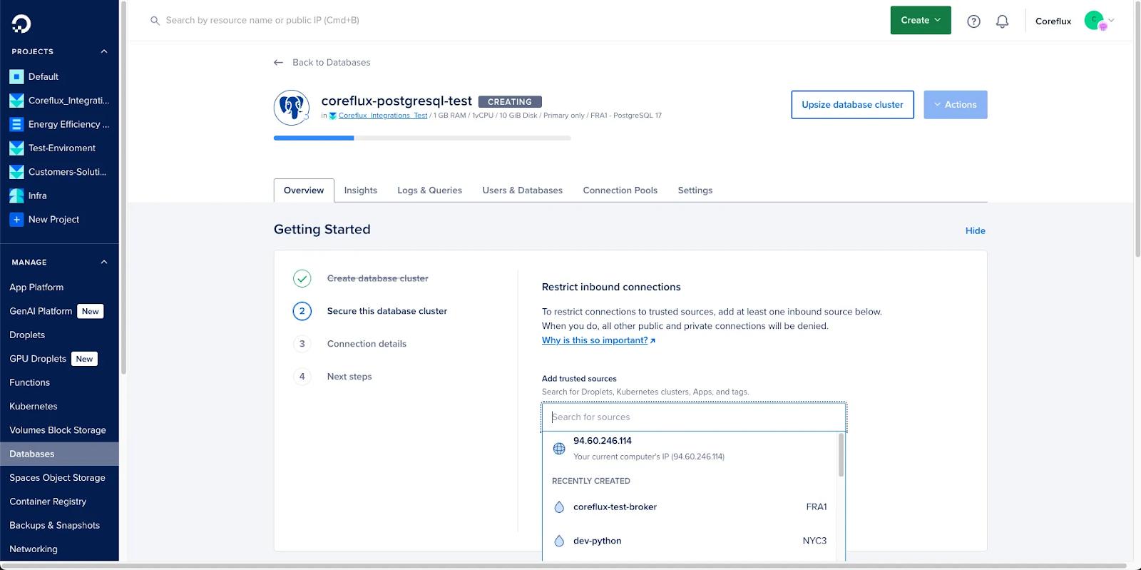PostgreSQL inbound access and VPC rules