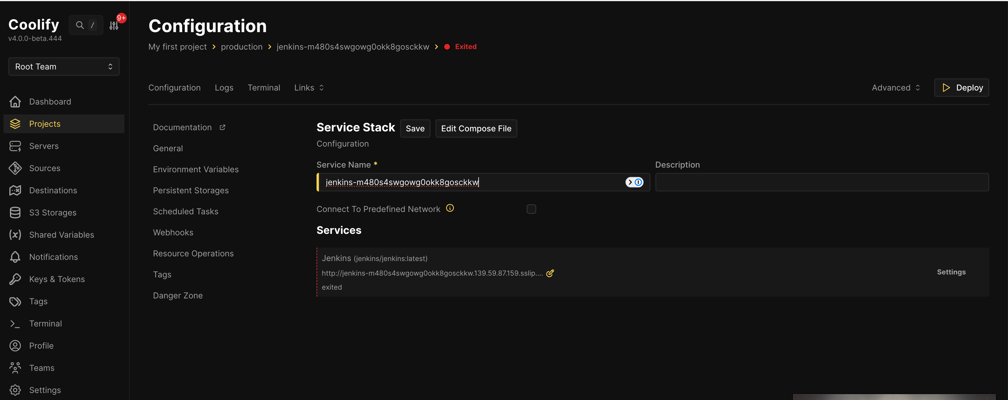 Jenkins initial setup screen
