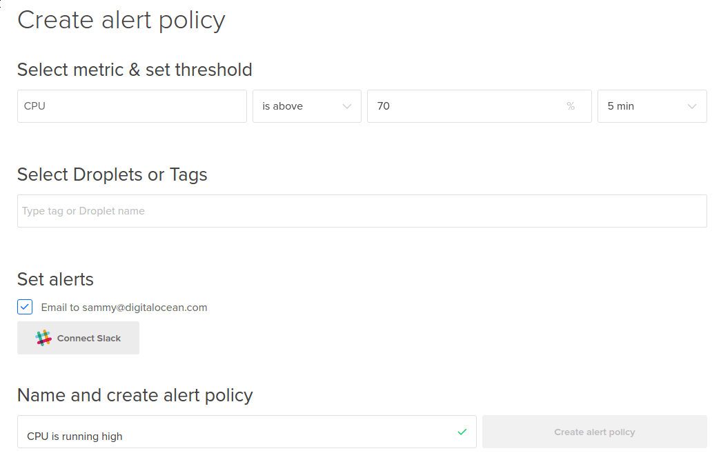 Create alert