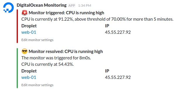 Slack notifications