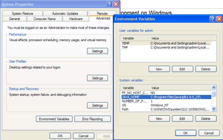java environment variable windows