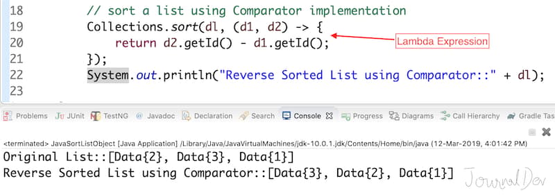 Java Sort List Objects Comparator