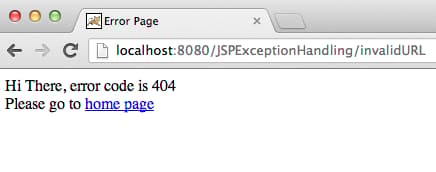 JSP Error Code 404 Page, exception handling in JSP
