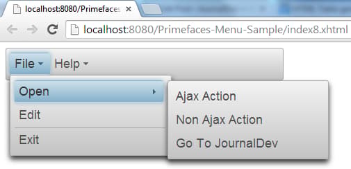 Primefaces Menubar - Dynamic Menubar