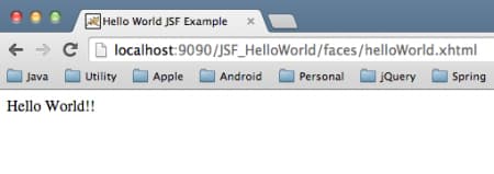 JSF Hello World Output, JSF Tutorial for Beginners