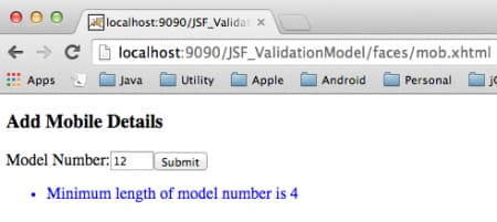 JSF Validation Example