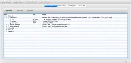 android sqlite database sqlitebrowser