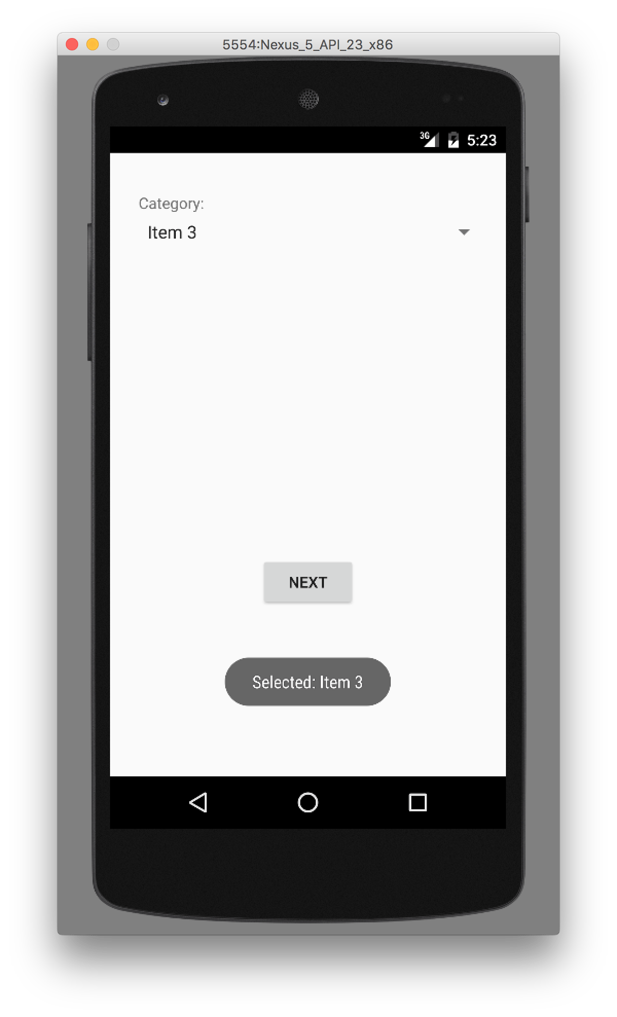 android drop down menu
