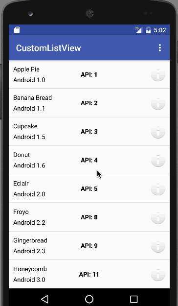 android ListView example, custom listview in android