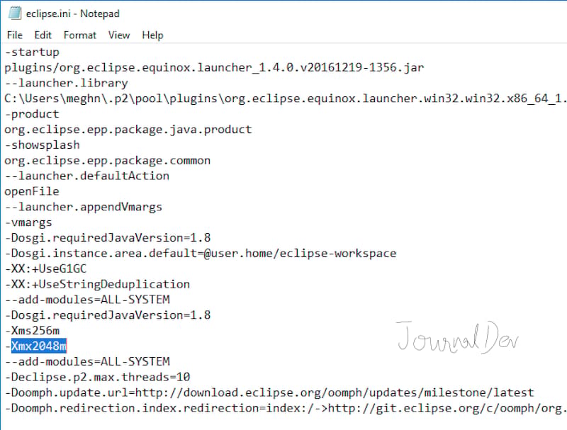 increase eclipse memory size windows