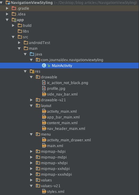 android navigation view example