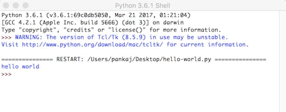 python hello world program