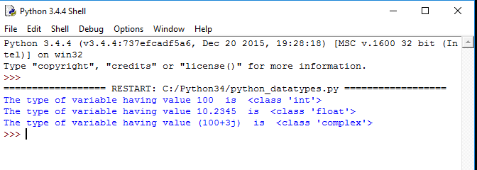 python data types, use of type function