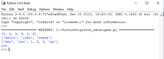 Python List Data Type Example