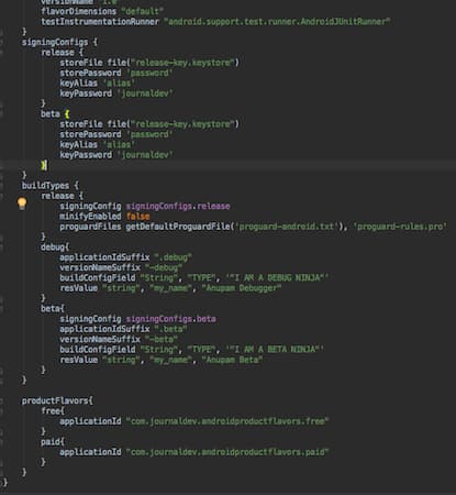 android product flavors build gradle