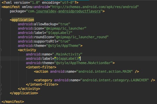 android product flavors manifest