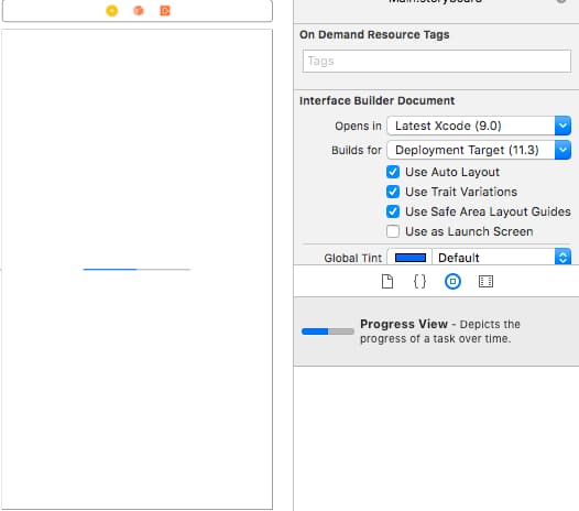 ios progressview add to storyboard