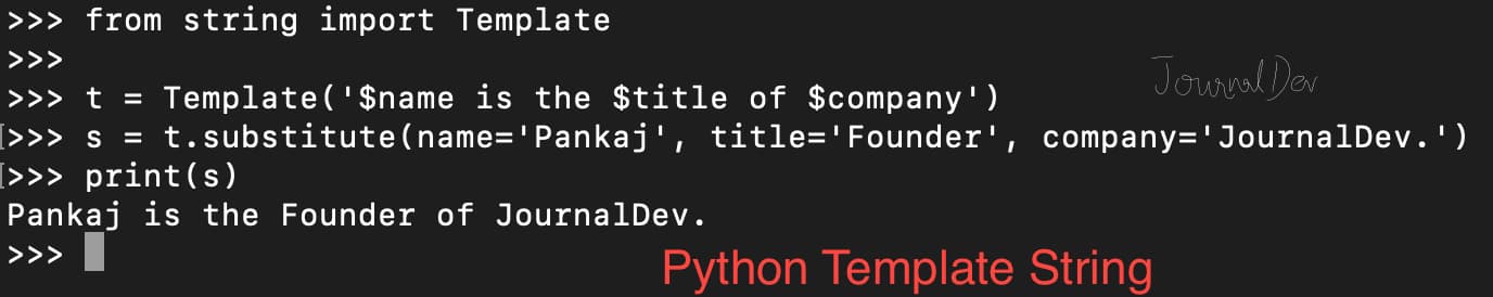 Python string module Template class