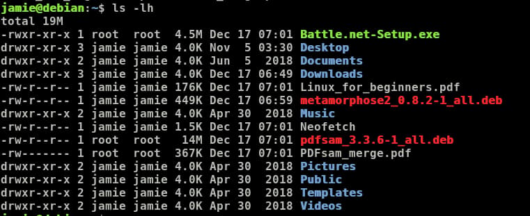 common ls commands in Linux