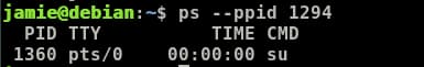 ps --ppid PID command