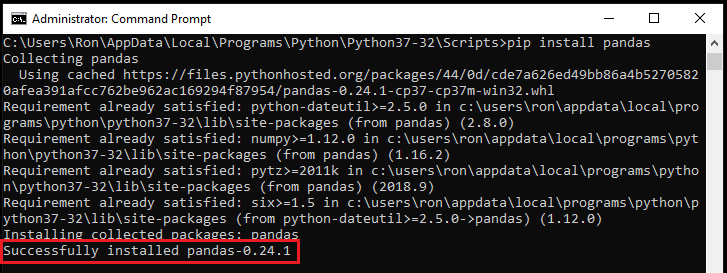 Python Install Pandas Cmd Python Install Pandas Cmd