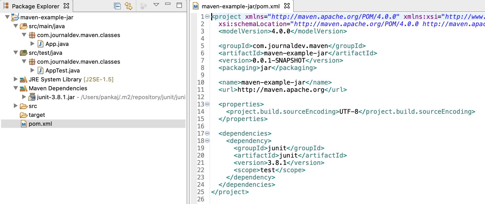 Eclipse Maven Project Package Explorer