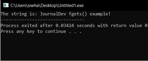 Fgets Output